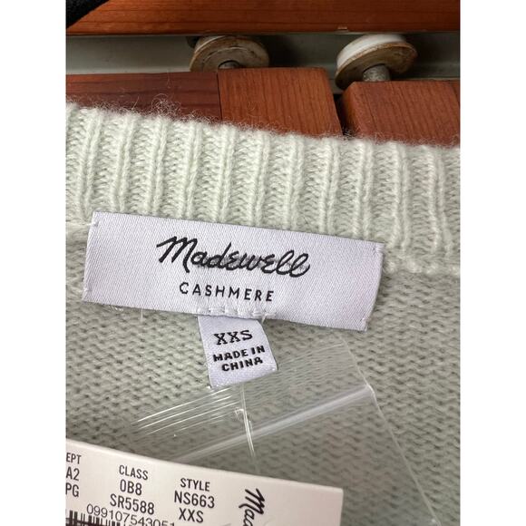 NWT Madewell Women's Cashmere Button-Front Cardigan Sweater Pale Green Size XXS - Picture 6 of 10
